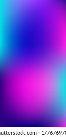 Purple, Pink, Turquoise, Blue Gradient Shiny Vector Background. Dreamy Neon Bright Trendy Wallpaper. Pearlescent Gradient Overlay Vibrant Unfocused Cover.  Vertical Slim Screen Size Funky Gradient.
