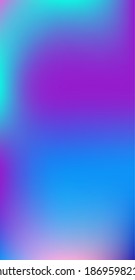 Purple, Pink, Turquoise, Blue Gradient Shiny Vector Background. Vertical Slim Screen Size Funky Gradient. Liquid Neon Bright Trendy Wallpaper. Pearlescent Gradient Overlay Vibrant Defocused Cover. 