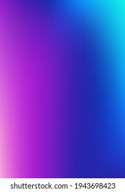 Purple, Pink, Turquoise, Blue Gradient Shiny Vector Background. Vertical A4 Letter Funky Gradient Overlay. Liquid Neon Bright Trendy Wallpaper. Fluorescent Gradient Overlay Vibrant Unfocused Cover. 
