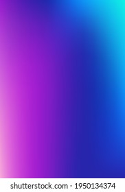 Purple, Pink, Turquoise, Blue Gradient Shiny Vector Background. Iridescent Gradient Overlay Vibrant Defocused Cover.  Vertical A4 Letter Funky Gradient Overlay. Dreamy Neon Bright Trendy Wallpaper.