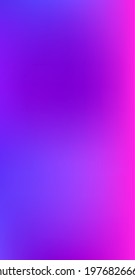 Purple, Pink, Turquoise, Blue Gradient Shiny Vector Background. Fluorescent Gradient Overlay Vibrant Defocused Cover.  Vertical Slim Screen Size Funky Gradient. Liquid Neon Bright Trendy Wallpaper.