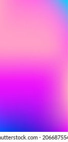 Purple, Pink, Turquoise, Blue Gradient Shiny Vector Background. Fluorescent Gradient Overlay Vibrant Defocused Cover.  Vertical Slim Screen Size Funky Gradient. Fluid Neon Bright Trendy Wallpaper.