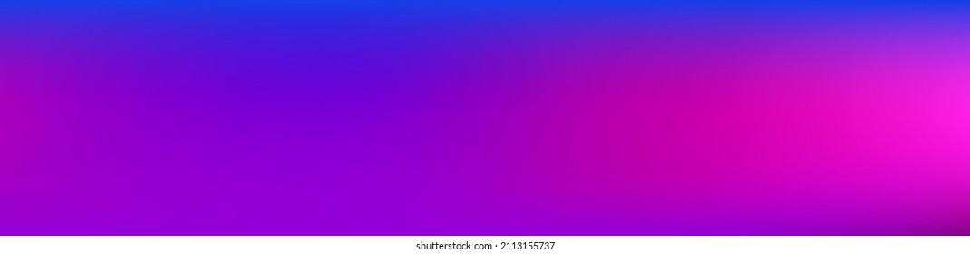 Purple, Pink, Turquoise, Blue Gradient Shiny Vector Background. Liquid Neon Bright Trendy Wallpaper. Iridescent Gradient Overlay Vibrant Defocused Cover.  Wide Horizontal Long Gradient Banner.