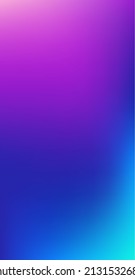 Purple, Pink, Turquoise, Blue Gradient Shiny Vector Background. Pearlescent Gradient Overlay Vibrant Unfocused Cover.  Fluid Neon Bright Trendy Wallpaper. Vertical Slim Screen Size Funky Gradient.