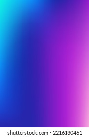 Púrpura, Rosa, Turquesa, Fondo Vector Brillante De Gradiente Azul. Cubierta no enfocada vibrante de degradado de perlas.  Superposición vertical de degradado funky de la letra A4. El Liquid Neon Brilla Papel De Moda.