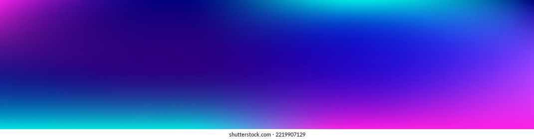 violett, rosa, türkisfarben, blauer, glänzender Vektorhintergrund. Breites horizontales, langfarbiges Banner. Liquid Neon Bright Trendy Tapete. Durchsichtiger Farbverlauf-Overlay Vibrant De-focus-Cover. 
