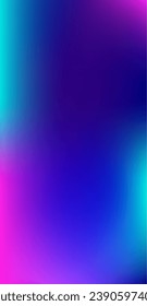 Purple, Pink, Turquoise, Blue Gradient Shiny Vector Background. Dreamy Neon Bright Trendy Wallpaper. Vertical Slim Screen Size Funky Gradient. Pearlescent Gradient Overlay Vibrant Defocused Cover. 