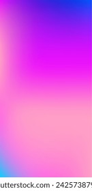 Purple, Pink, Turquoise, Blue Gradient Shiny Vector Background. Vertical Slim Screen Size Funky Gradient. Fluorescent Gradient Overlay Vibrant Unfocused Cover.  Fluid Neon Bright Trendy Wallpaper.