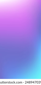 Purple, Pink, Turquoise, Blue Gradient Shiny Vector Background. Liquid Neon Bright Trendy Wallpaper. Iridescent Gradient Overlay Vibrant Unfocused Cover.  Vertical Slim Screen Size Funky Gradient.