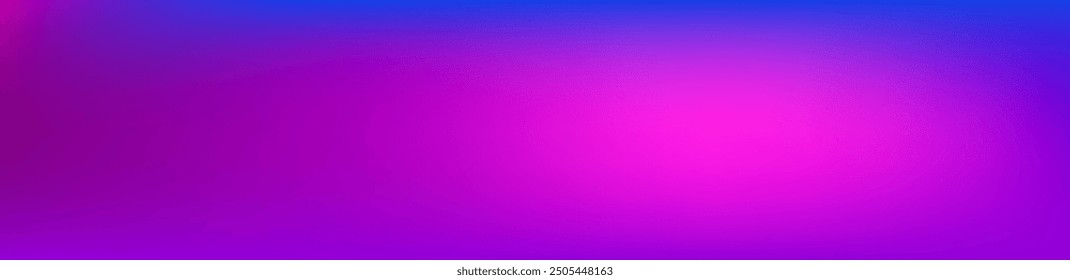 Purple, Pink, Turquoise, Blue Gradient Shiny Vector Background. Dreamy Neon Bright Trendy Wallpaper. Fluorescent Gradient Overlay Vibrant Unfocused Cover.  Wide Horizontal Long Gradient Banner.