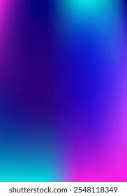 Purple, Pink, Turquoise, Blue Gradient Shiny Vector Background. Vertical A4 Letter Funky Gradient Overlay. Dreamy Neon Bright Trendy Wallpaper. Fluorescent Gradient Overlay Vibrant Defocused Cover. 