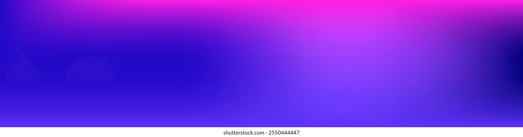 Fondo de Vector brillante degradado azul, púrpura, rosa, turquesa. Superposición de degradado iridiscente Cubierta vibrante desenfocada.  Amplio Anuncio Horizontal de gradiente largo. Fondo de pantalla de moda brillante de neón fluido.