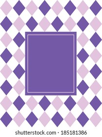 Purple and Pink Vector Diamond Frame and Invitation Template