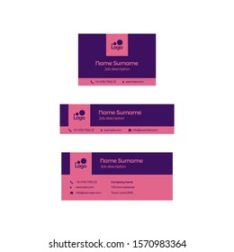 Purple Pink Vector Illustration Of Corporate Email Signature Design