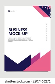 Purple And Pink Vector Template For Creative Business Proposal, Annual Report, Company Profile, And Promotion Media. Business Document Cover Mockup Decorated By Gradient Triangle Pattern.