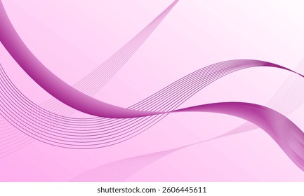 purple pink violet business smooth lines wave curves on gradient abstract background