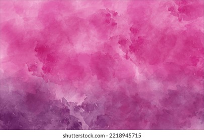 Purple pink watercolor background, color splashing, Watercolor abstract wet hand drawn for wallpaper, card greeting, poster, design, cover, invitation. Vector illustration