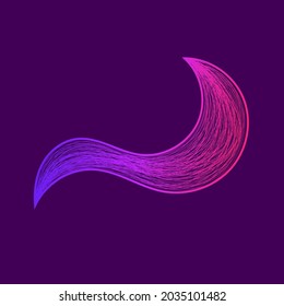 Purple pink wavy abstract line special effect with gradient. can use for graphic elements, resources, collection, poster, banner, flyer, ornament, leaflet, brochure, catalog, web, website, elements