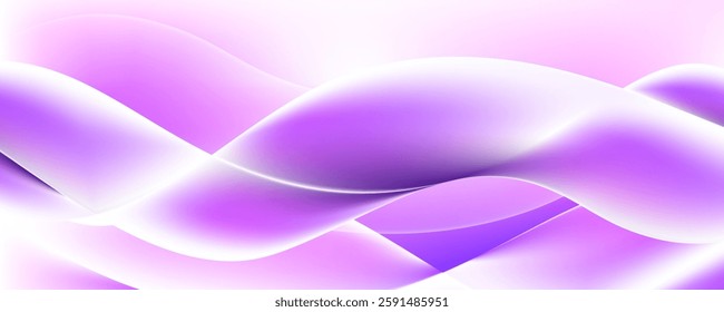 Purple pink and white waves abstract background