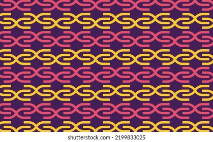 Purple, pink, and yellow curvy lines tiled pattern. Traditional pattern. Suitable for fabric, card, cover, prints, banner, and backdrop.