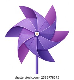 Purple pinwheel icon isolated on a  white background. Vector illustration.