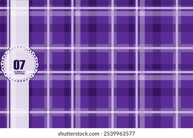 Purple plaid pattern,Seamless flannel grid striped fabric pattern background,vector illustration