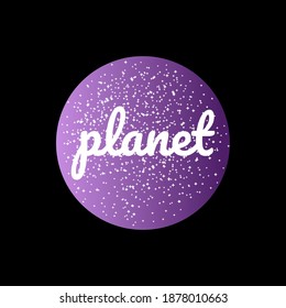 purple planet flat design illustration