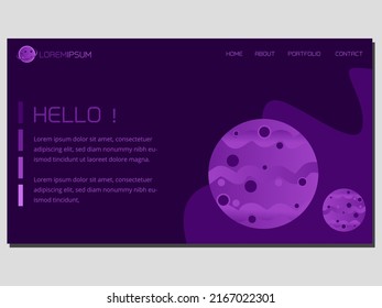 Ilustración del planeta púrpura. Concepto de fondo morado en el espacio con planetas morados. Se pueden utilizar para presentaciones, revistas, folletos, informes anuales, carteles y tarjetas de visita.