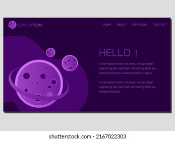 Ilustración del planeta púrpura. Concepto de fondo morado en el espacio con planetas morados. Se pueden utilizar para presentaciones, revistas, folletos, informes anuales, carteles y tarjetas de visita.