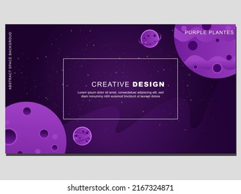 Purple planet illustration. Purple background concept in space with purple planets. Can be used for presentations, magazines, pamphlets, annual reports, posters and business cards.