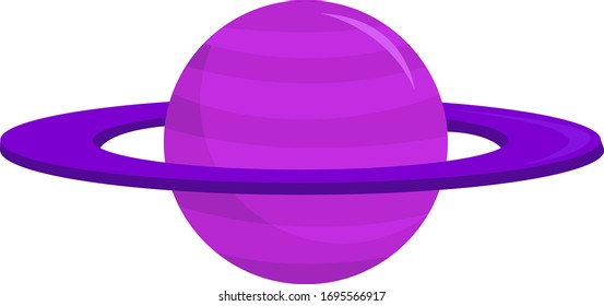 Purple planet, illustration, vector on white background