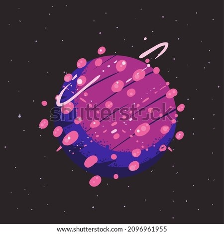 purple planet poster on space