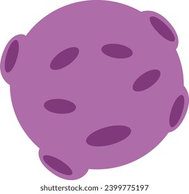 purple planet-shaped icon with cute flat style