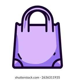 purple plastic bag container flat color vector illustration template design