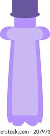 Frasco de plástico púrpura, ilustración, vector, sobre fondo blanco.