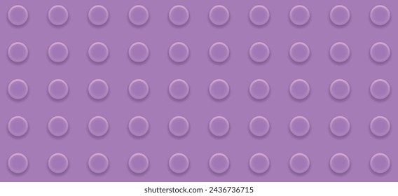 Purple plastic construction plate. Perfect vector background of closeup gloss plastic construction block.