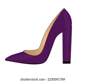 Purple platform shoe. vector illustration