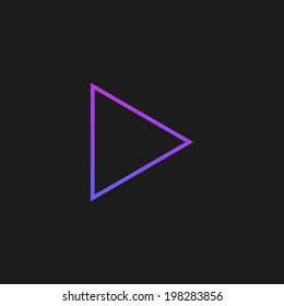 Purple play button on a black background