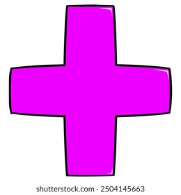 purple plus math icon illustration hand drawn isolated vector