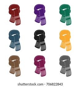 Purple plush scarf for women.Scarves and shawls single icon in black style vector symbol stock illustration.