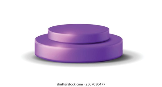 Purple podium mini stage for product presentation, vector isolated object