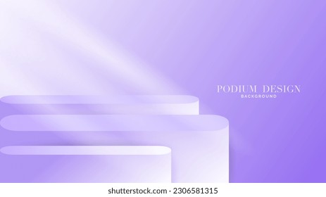 Purple Podium minimal background , 3D stage podium display product , stand to show cosmetic products ,illustration 3d Vector EPS 10