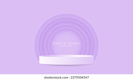Purple Podium minimal background , 3D stage podium display product , stand to show cosmetic products ,illustration 3d Vector EPS 10