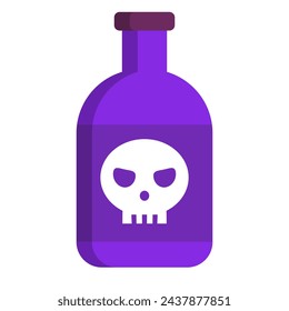 Purple poison bottle icon. Venom icon. Vector.