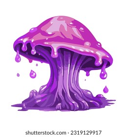 purple poisonous mushroom watercolor detailed illustration