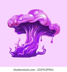 purple poisonous mushroom watercolor detailed illustration