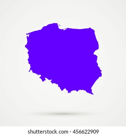 Purple Poland Map Illustration