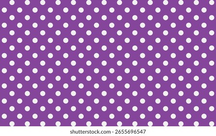 Plano de Fundo Padrão de Pontos Polka Roxos.  Padrão abstrato branco Polka pontos com fundo roxo Para padrão de tecido, cartão, decoração, papel de embrulho