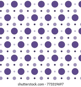 Purple polka dots pattern on white background for background vector graphic design concept
