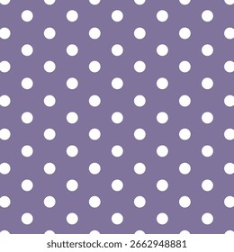 Lila Polka Punkte nahtloses Muster. Perfekt für Kunst und Handwerk, Digitalpapier, Stoffdruck, Stoffdruck, Stoffdruck, Verpackung, Scrapbooking, Geschenkverpackung, Hintergrund und mehr.
